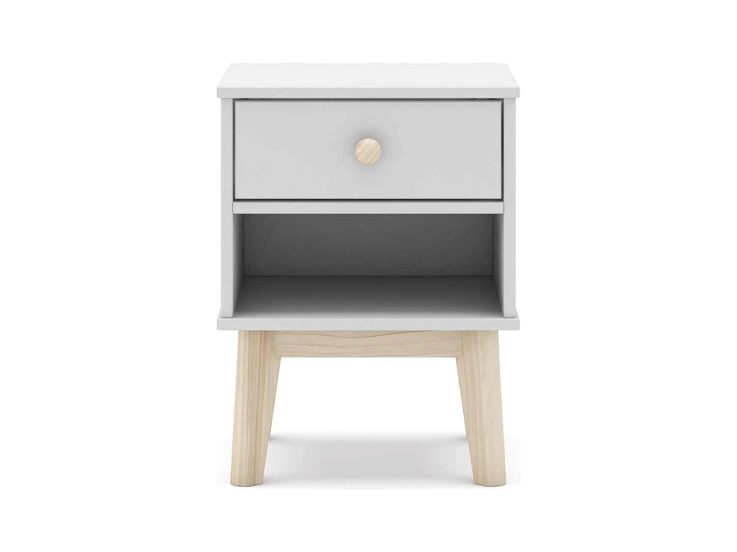 Table de chevet enfant 1 tiroir en bois blanc - Elise