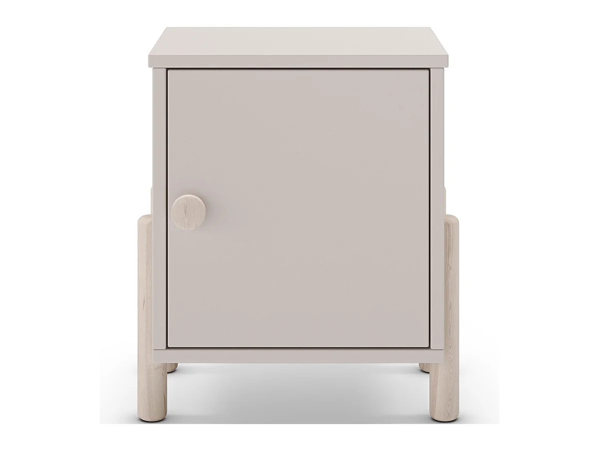 Table de chevet enfant 1 porte en bois beige - Bastien