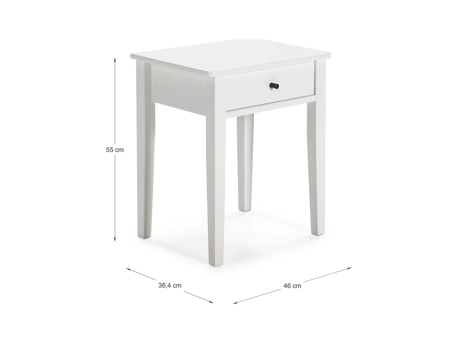 Table de chevet 1 tiroir en bois blanc - Stan