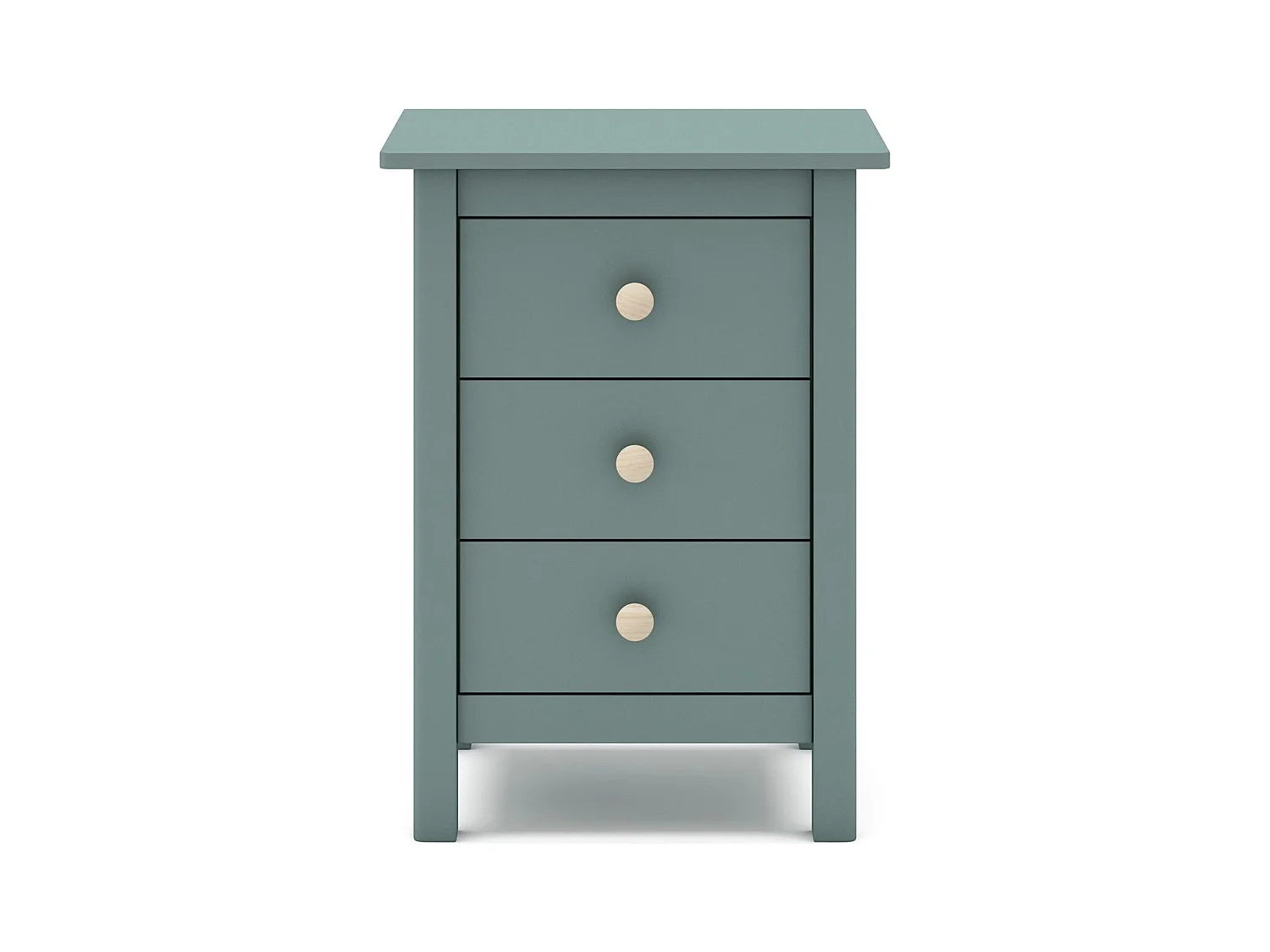 Table de chevet enfant 3 tiroirs en bois massif vert pétrole - Melvin