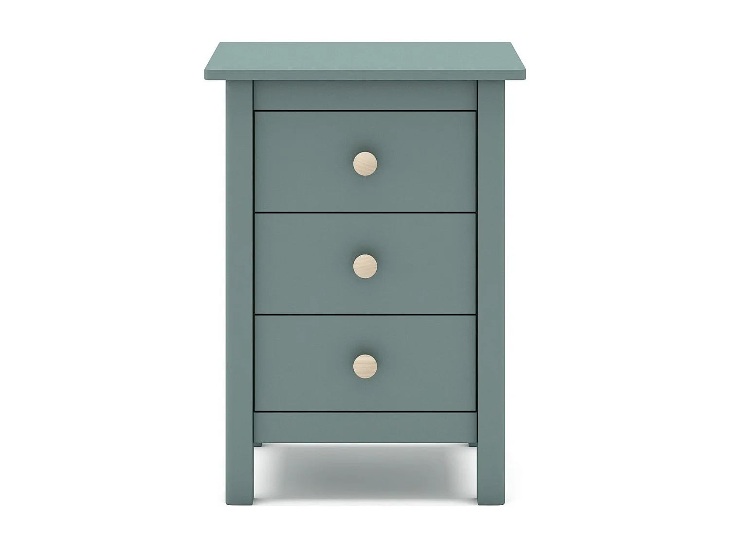Table de chevet enfant 3 tiroirs en bois massif vert pétrole - Melvin