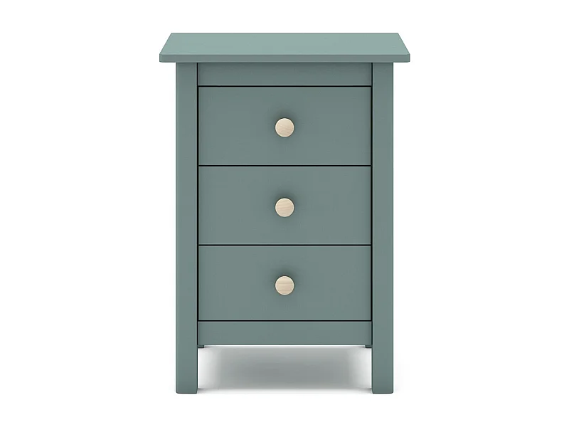 Table de chevet enfant 3 tiroirs en bois massif vert pétrole - Melvin