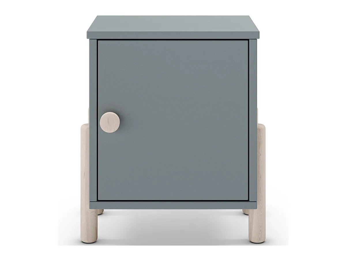 Table de chevet enfant 1 porte en bois vert kaki - Bastien