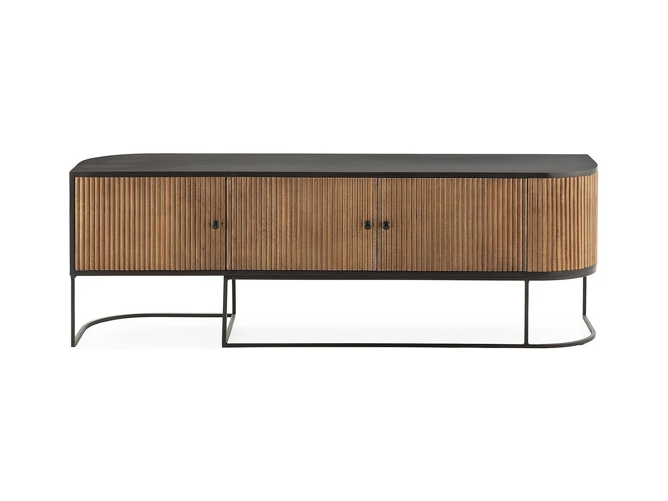 Meuble Tv 3 portes en bois de manguier 160 cm - Cyrus