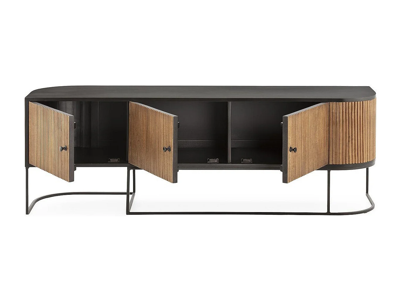 Meuble TV 3 portes en bois de manguier 160 cm - Cyrus