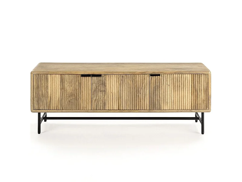 Meuble TV 4 portes en bois de manguier 145 cm - Sanja
