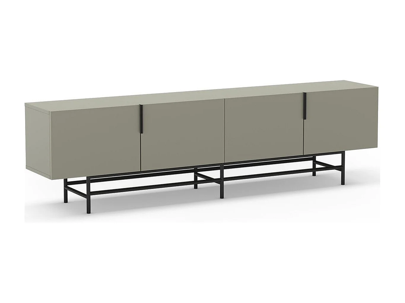 Meuble TV 4 portes vert 200 cm - Clea