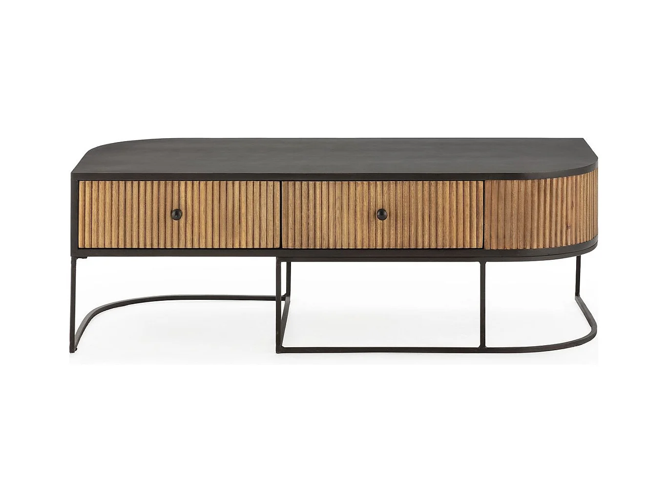 Meuble Tv 2 tiroirs en bois de manguier 120 cm - Cyrus