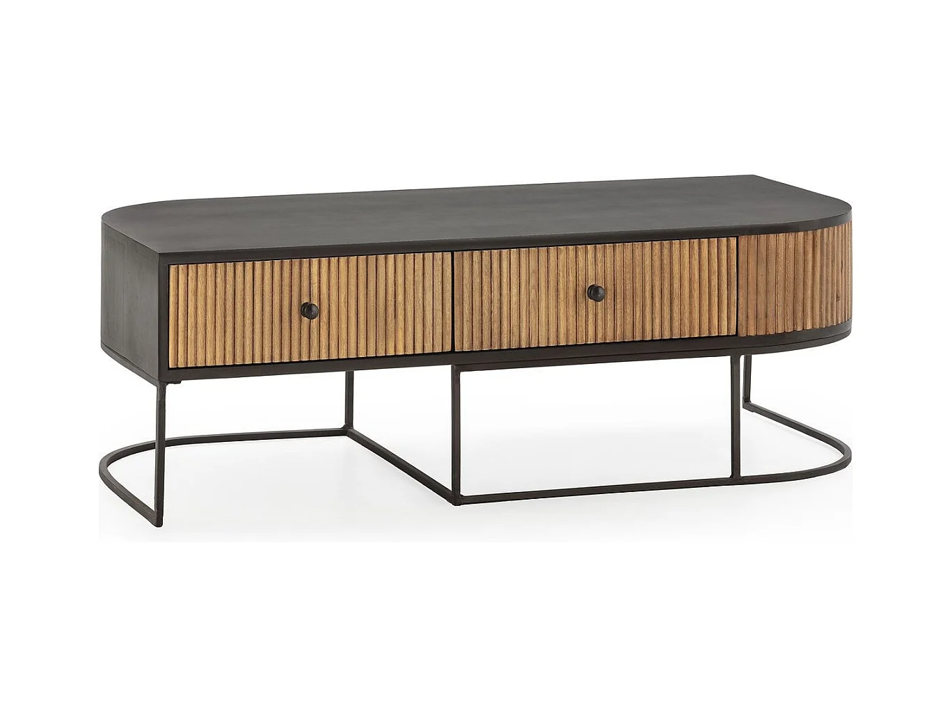 Meuble Tv 2 tiroirs en bois de manguier 120 cm - Cyrus