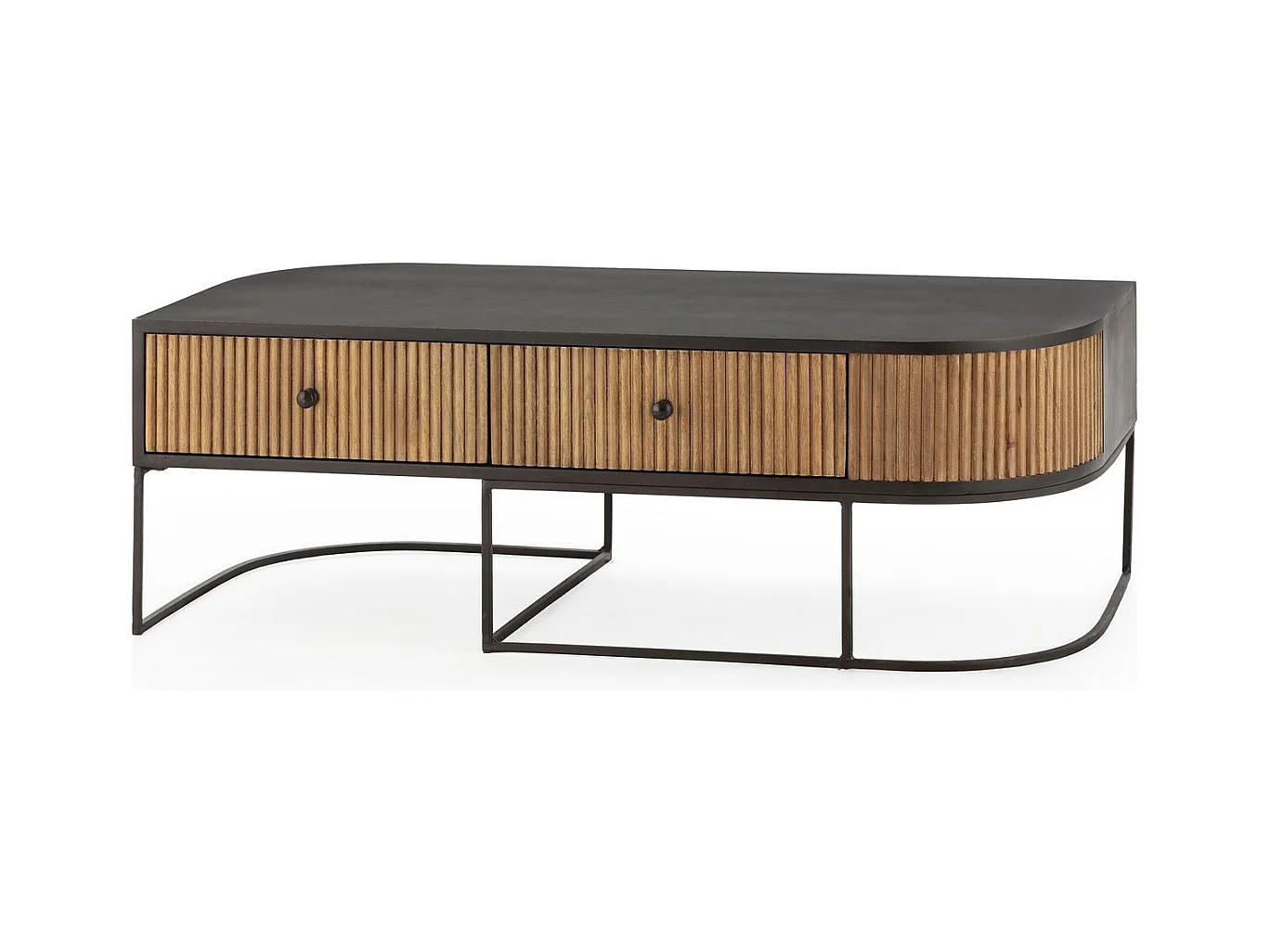 Meuble Tv 2 tiroirs en bois de manguier 120 cm - Cyrus