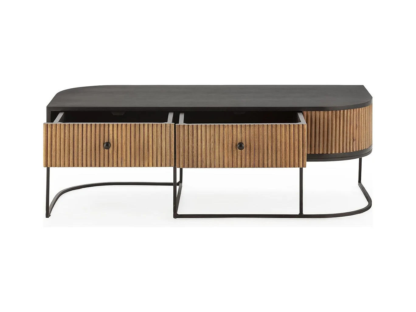 Meuble Tv 2 tiroirs en bois de manguier 120 cm - Cyrus