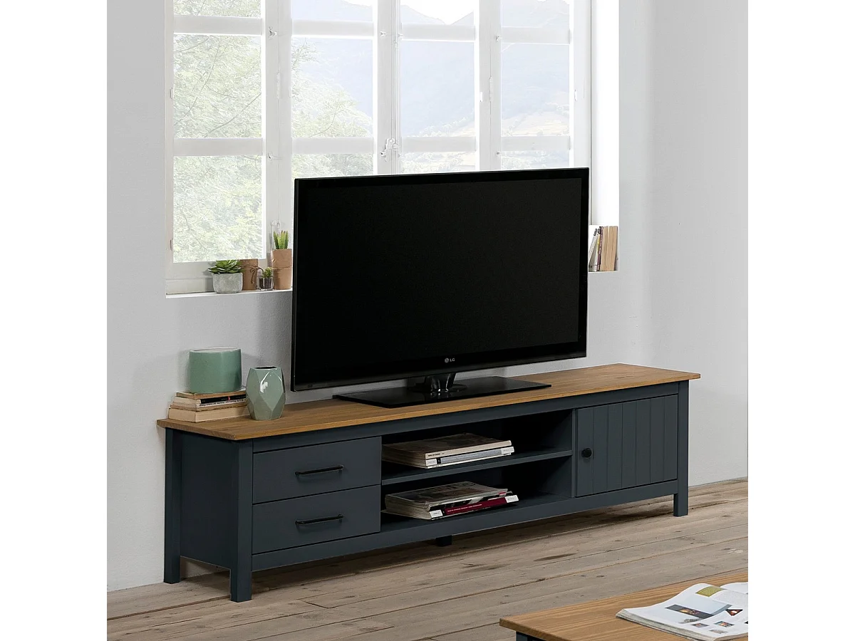 Tv-meubel Miranda - 158x40x47cm - Blauw