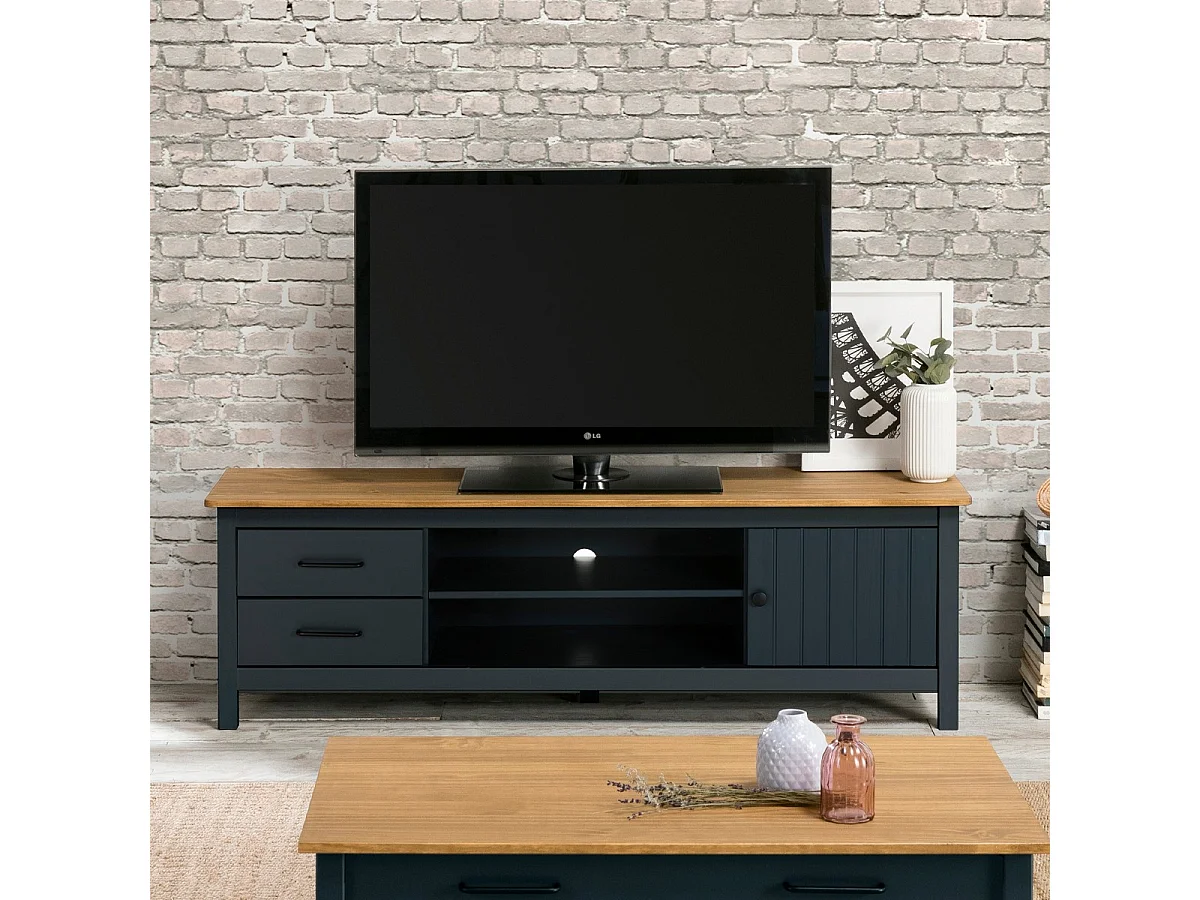 Tv-meubel Miranda - 158x40x47cm - Blauw