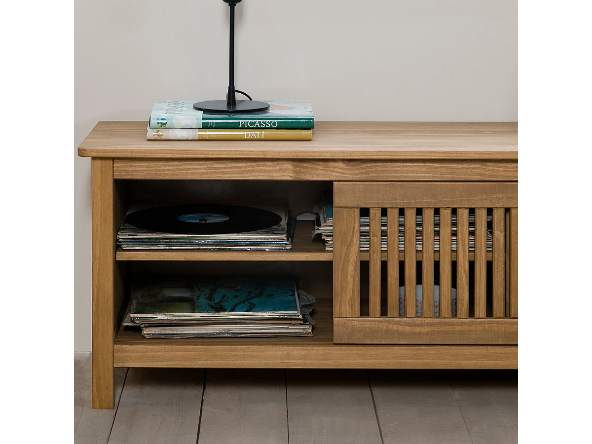 Tv-meubel Bruna - 158x40x49.5cm - Bruin