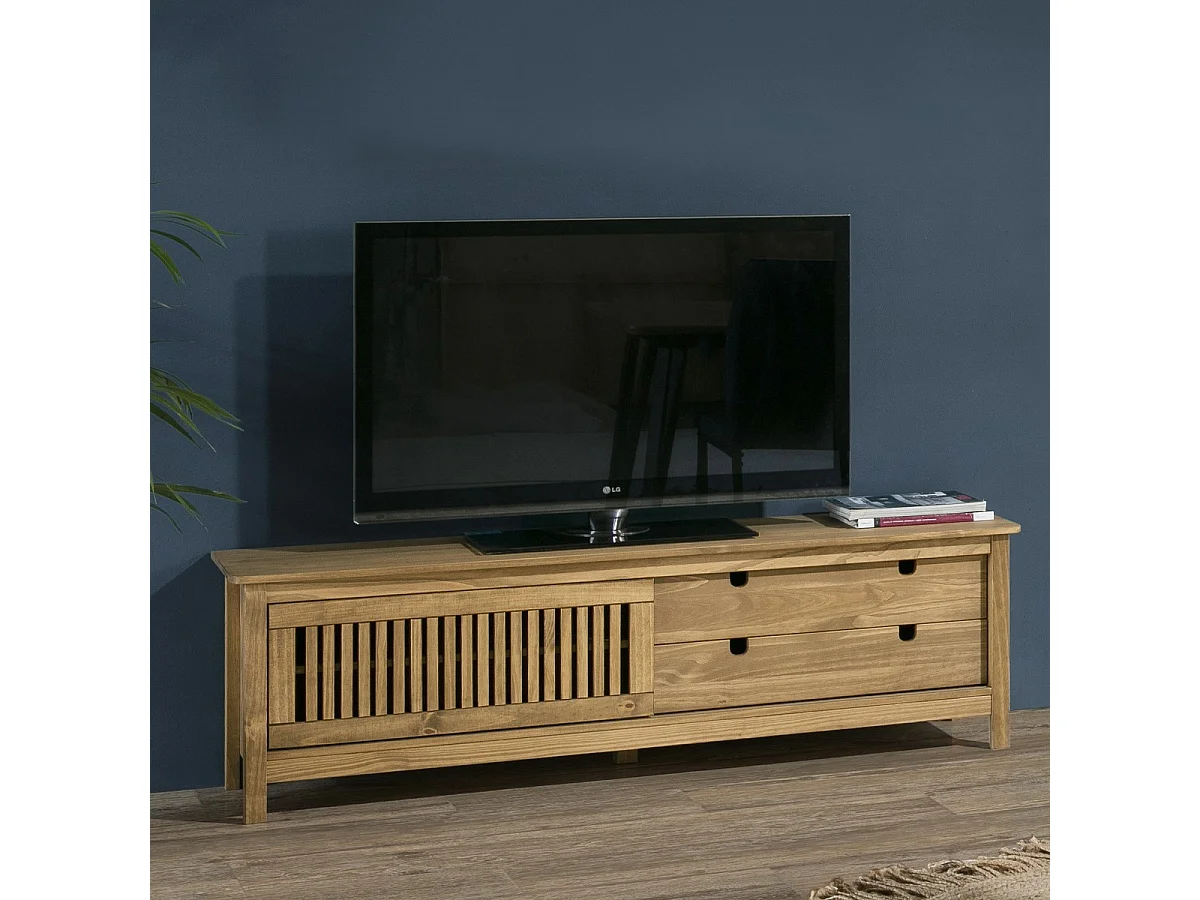 Tv-meubel Bruna - 158x40x49.5cm - Bruin