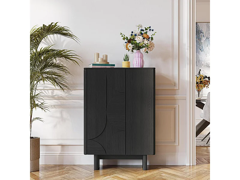 Habitat - Buffet haut 2 portes en frêne - Noir - Design by Hélèna Pille - Milord
