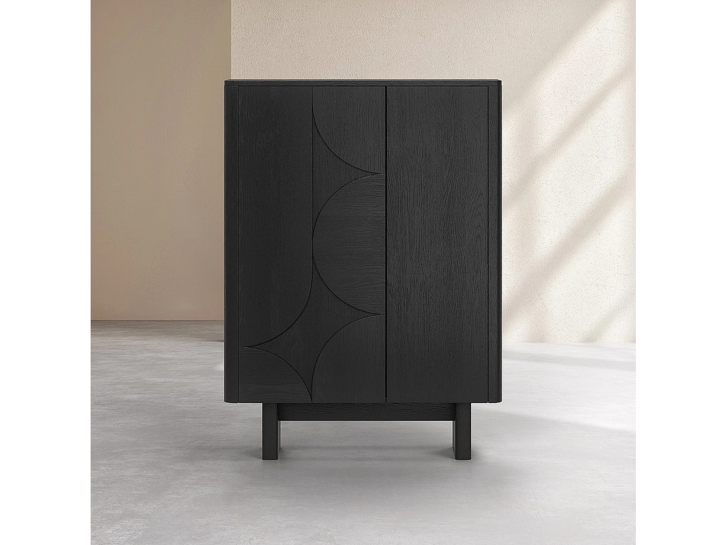 Habitat - Buffet haut 2 portes en frêne - Noir - Design by Hélèna Pille - Milord