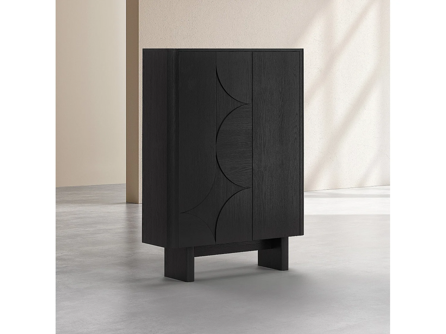 Habitat - Buffet haut 2 portes en frêne - Noir - Design by Hélèna Pille - Milord