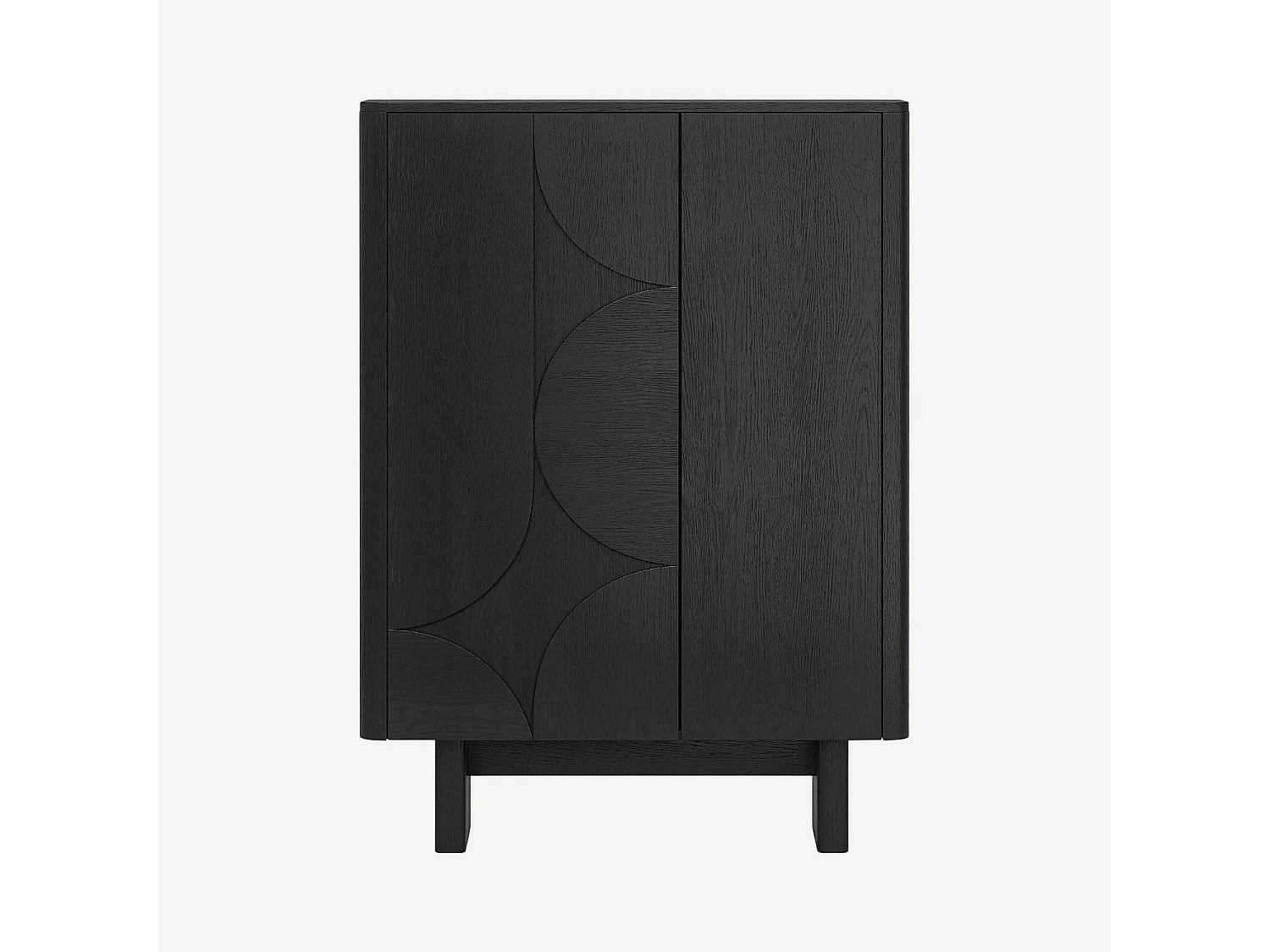 Buffet haut 2 portes en frêne - Noir - Design by Hélèna Pille