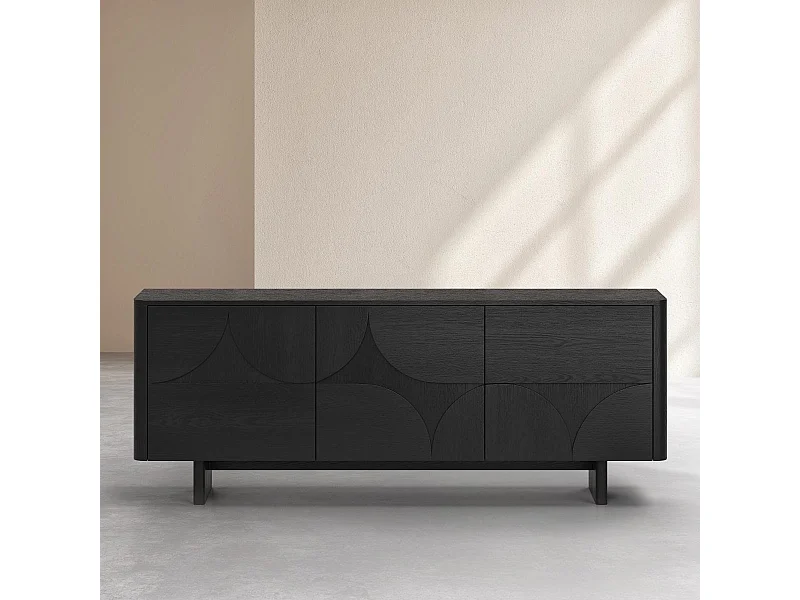 Habitat - Buffet bas 3 portes en frêne - Noir - Design by Hélèna Pille - Milord