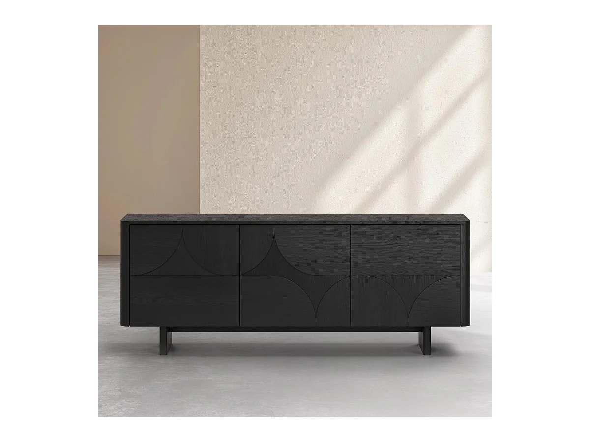 Habitat - Buffet bas 3 portes en frêne - Noir - Design by Hélèna Pille - Milord