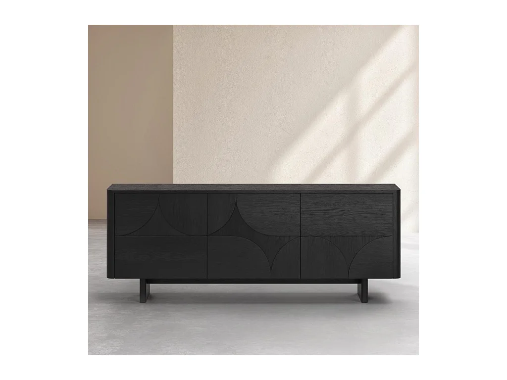 Habitat - Buffet bas 3 portes en frêne - Noir - Design by Hélèna Pille - Milord