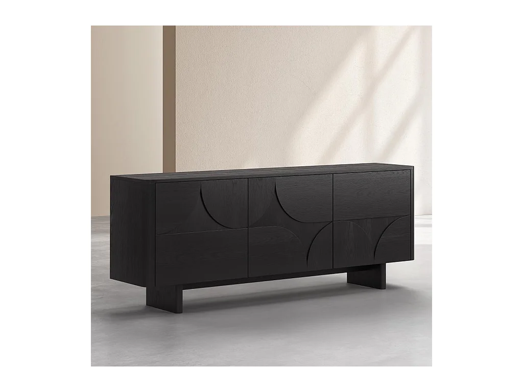 Habitat - Buffet bas 3 portes en frêne - Noir - Design by Hélèna Pille - Milord