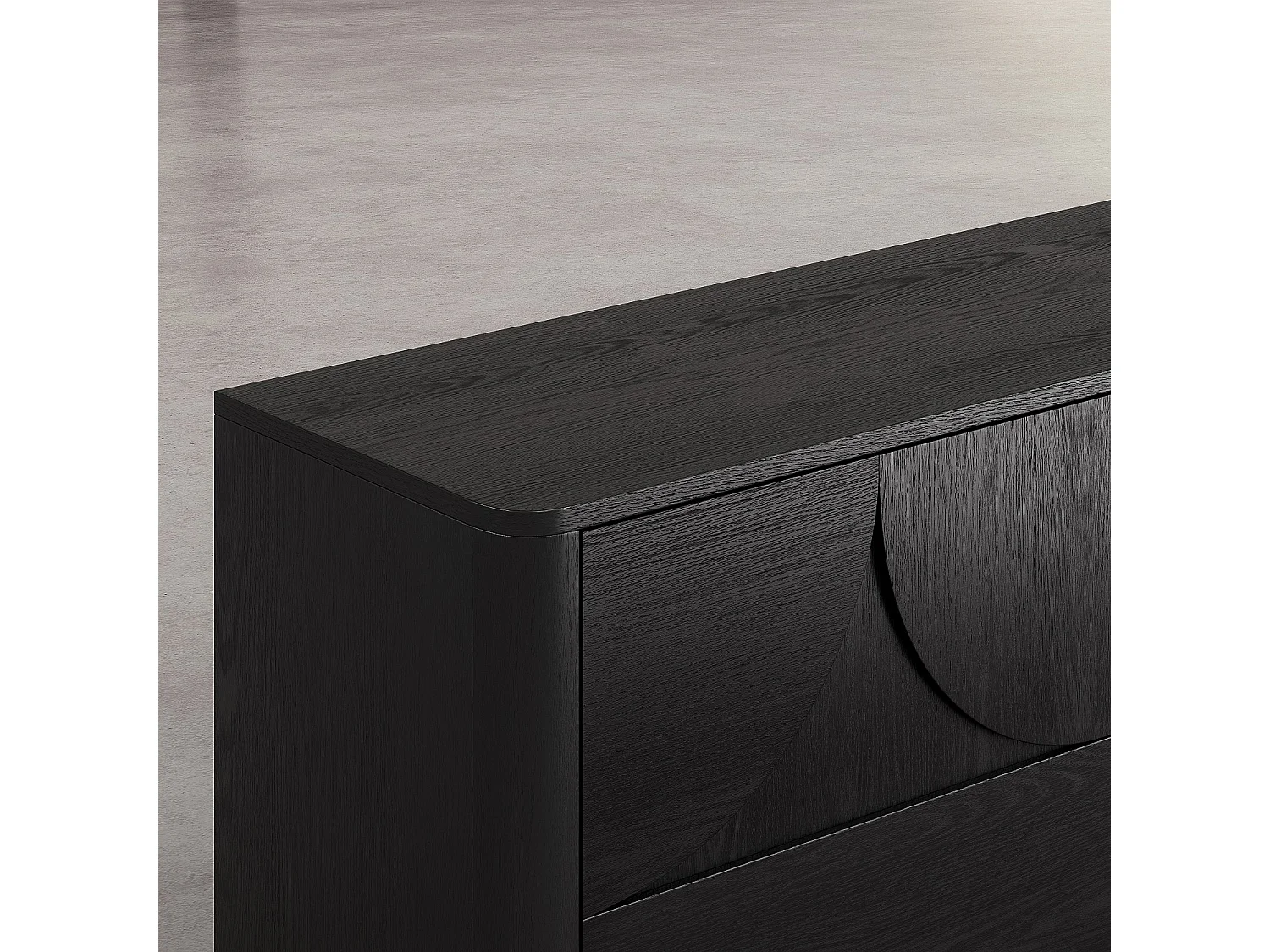 Buffet bas 3 portes en frêne - Noir - Design by Hélèna Pille