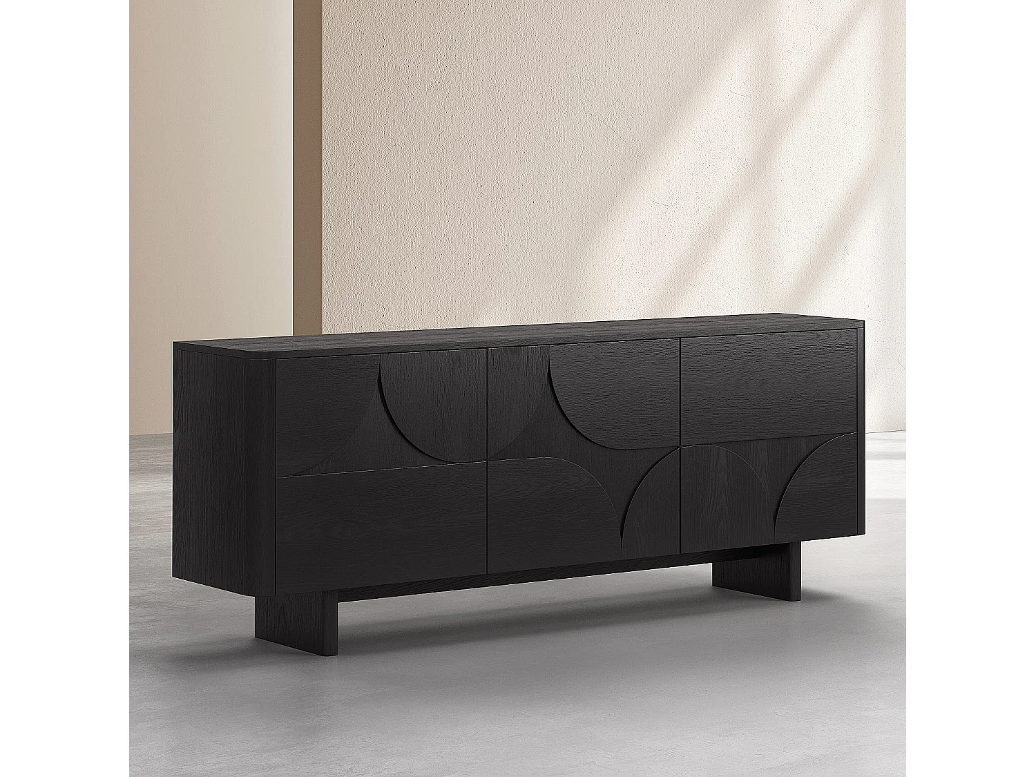 Buffet bas 3 portes en frêne - Noir - Design by Hélèna Pille