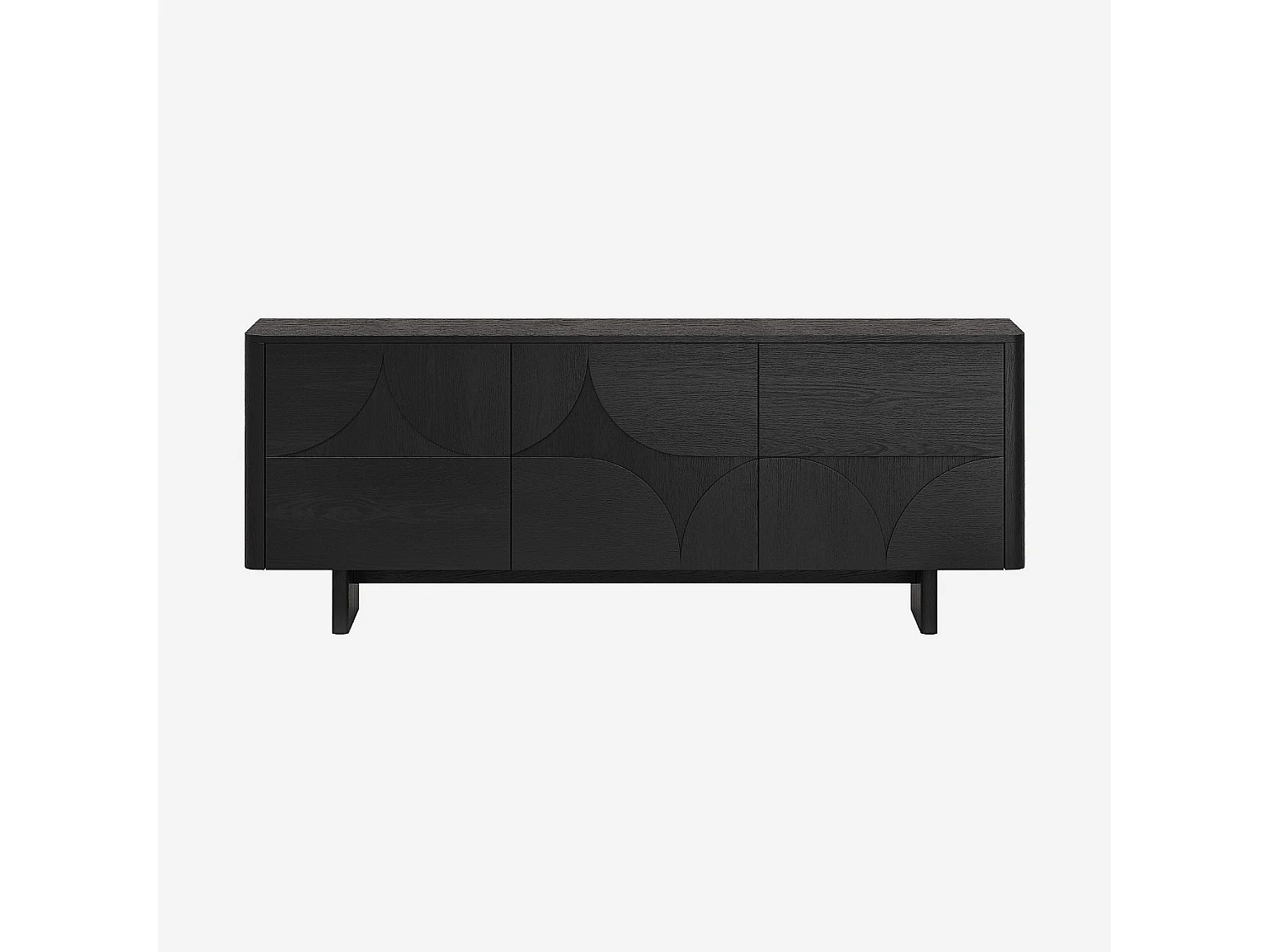Buffet bas 3 portes en frêne - Noir - Design by Hélèna Pille