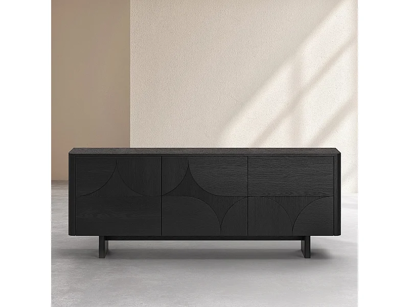 Habitat - Buffet bas 3 portes en frêne - Noir - Design by Hélèna Pille - Milord