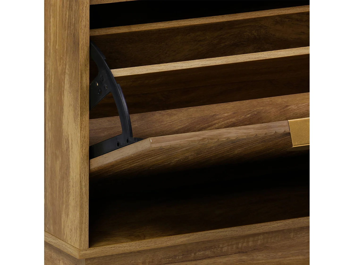 Scarpiera effetto legno di mango scanalato 3 cassetti