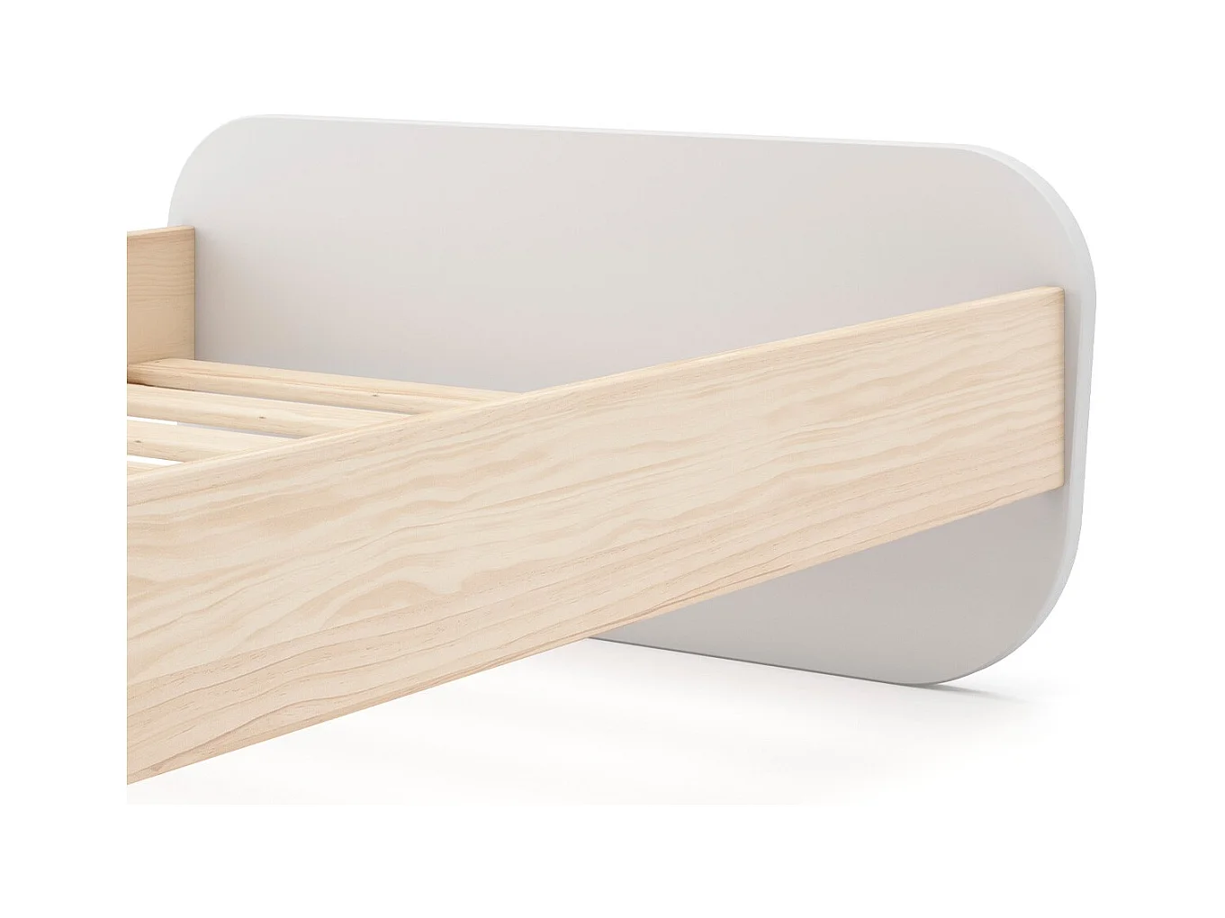 Lit enfant 90x190 cm avec tête de lit en bois blanc - Elise