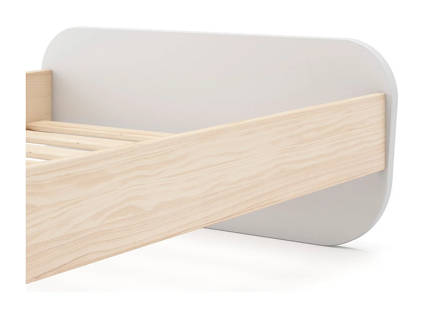 Lit enfant 90x190 cm avec tête de lit en bois blanc - Elise