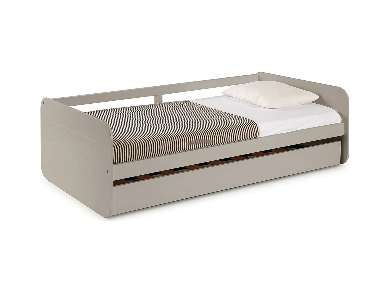 Lit gigogne enfant 90x190 cm en bois gris - Felix