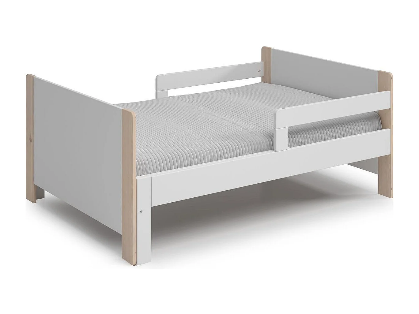 Lit enfant évolutif 90x140/190 cm en bois blanc - Luan