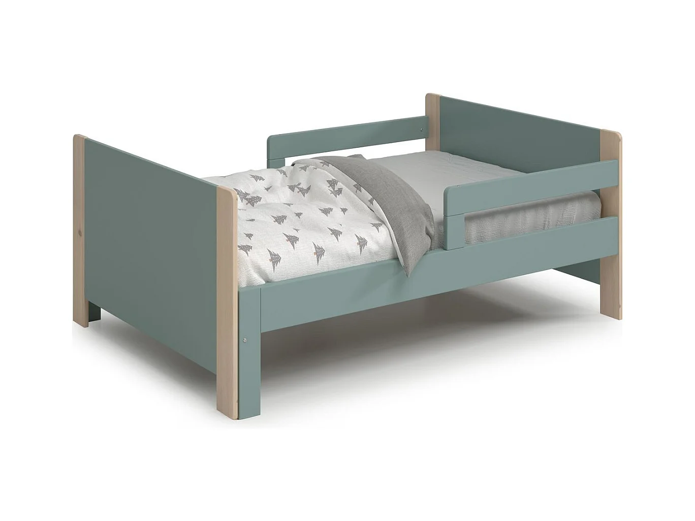 Lit enfant évolutif 90x140/190 cm en bois vert kaki - Luan