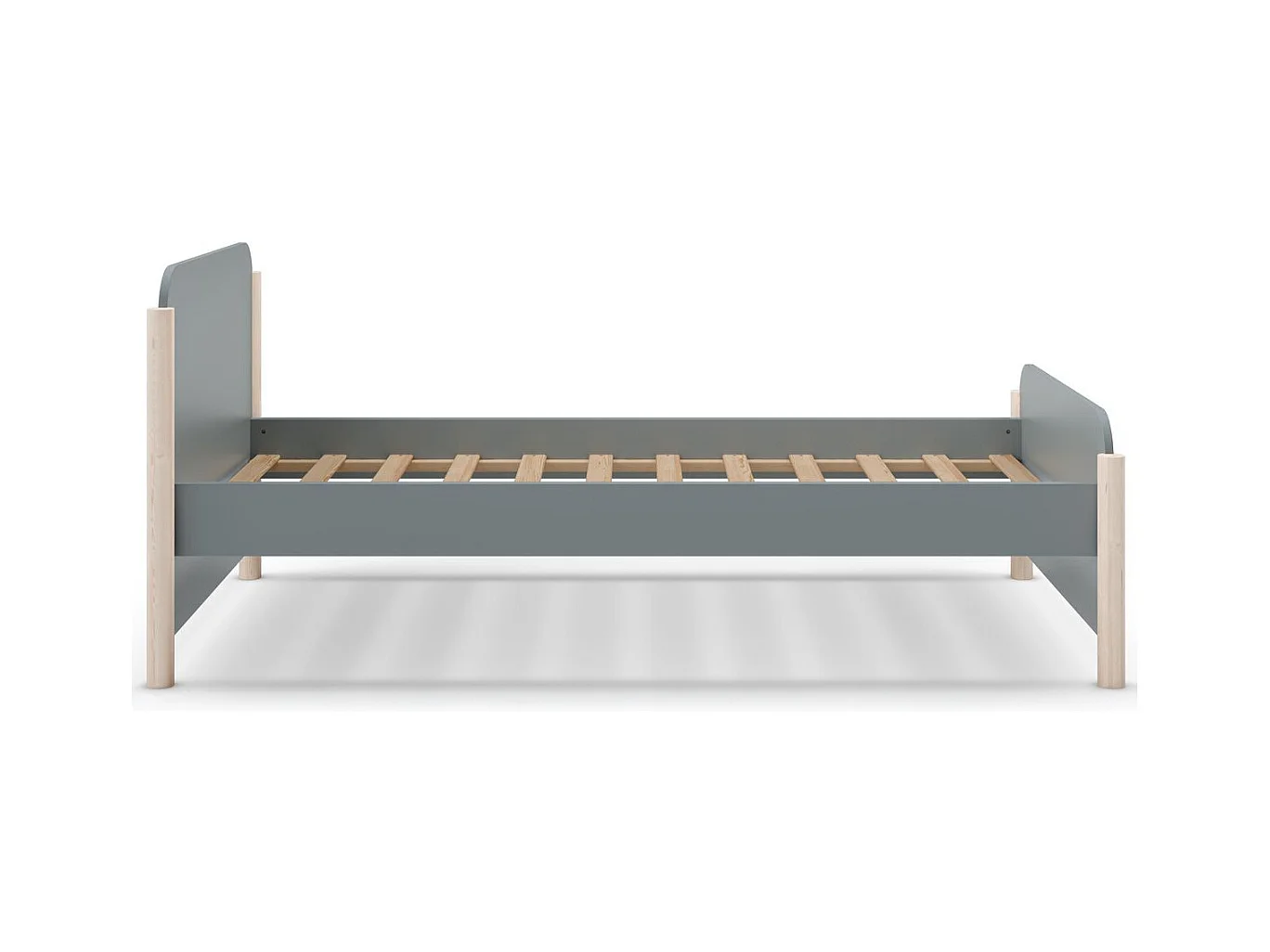 Lit enfant 90x190 cm avec tête de lit en bois vert kaki - Bastien