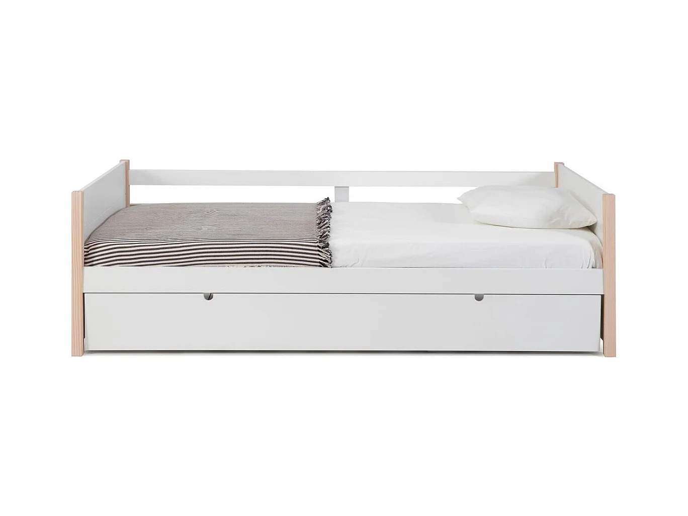 Lit gigogne 90x190 cm en bois blanc - Margot