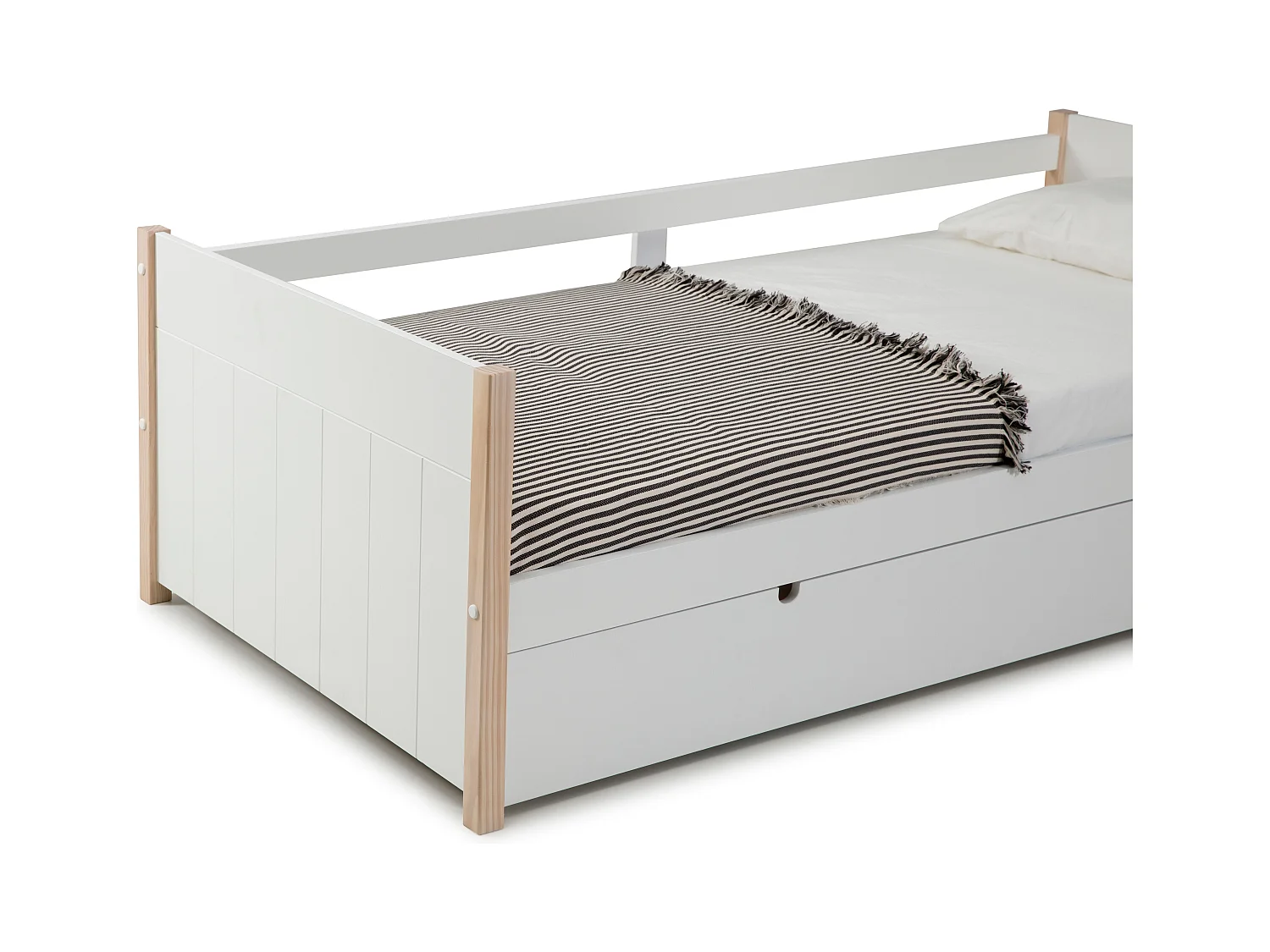 Lit gigogne 90x190 cm en bois blanc - Margot