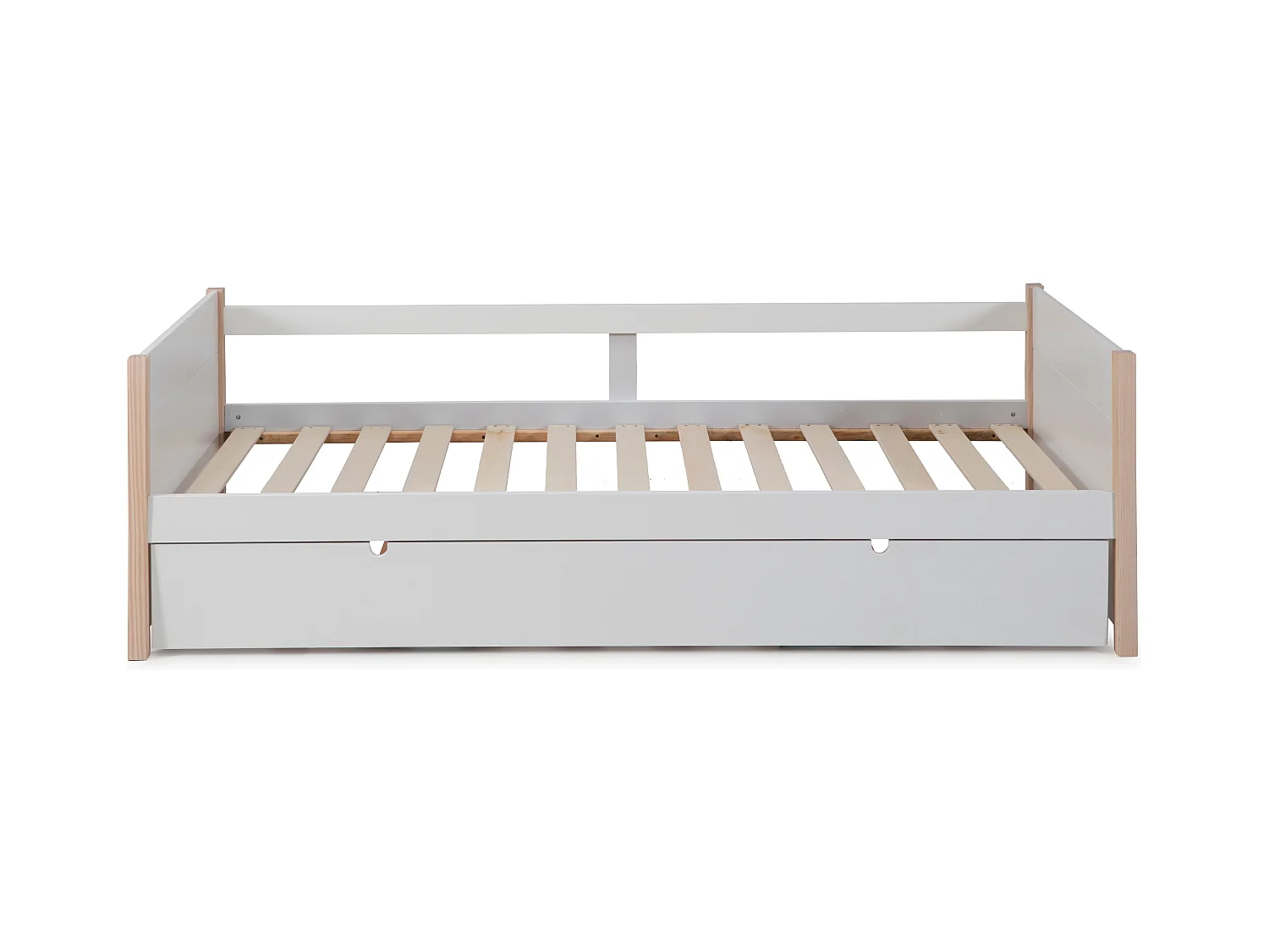 Lit gigogne 90x190 cm en bois blanc - Margot