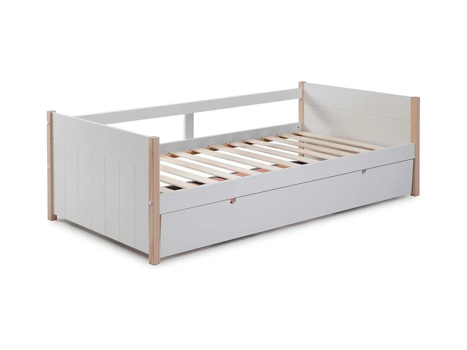 Lit gigogne 90x190 cm en bois blanc - Margot