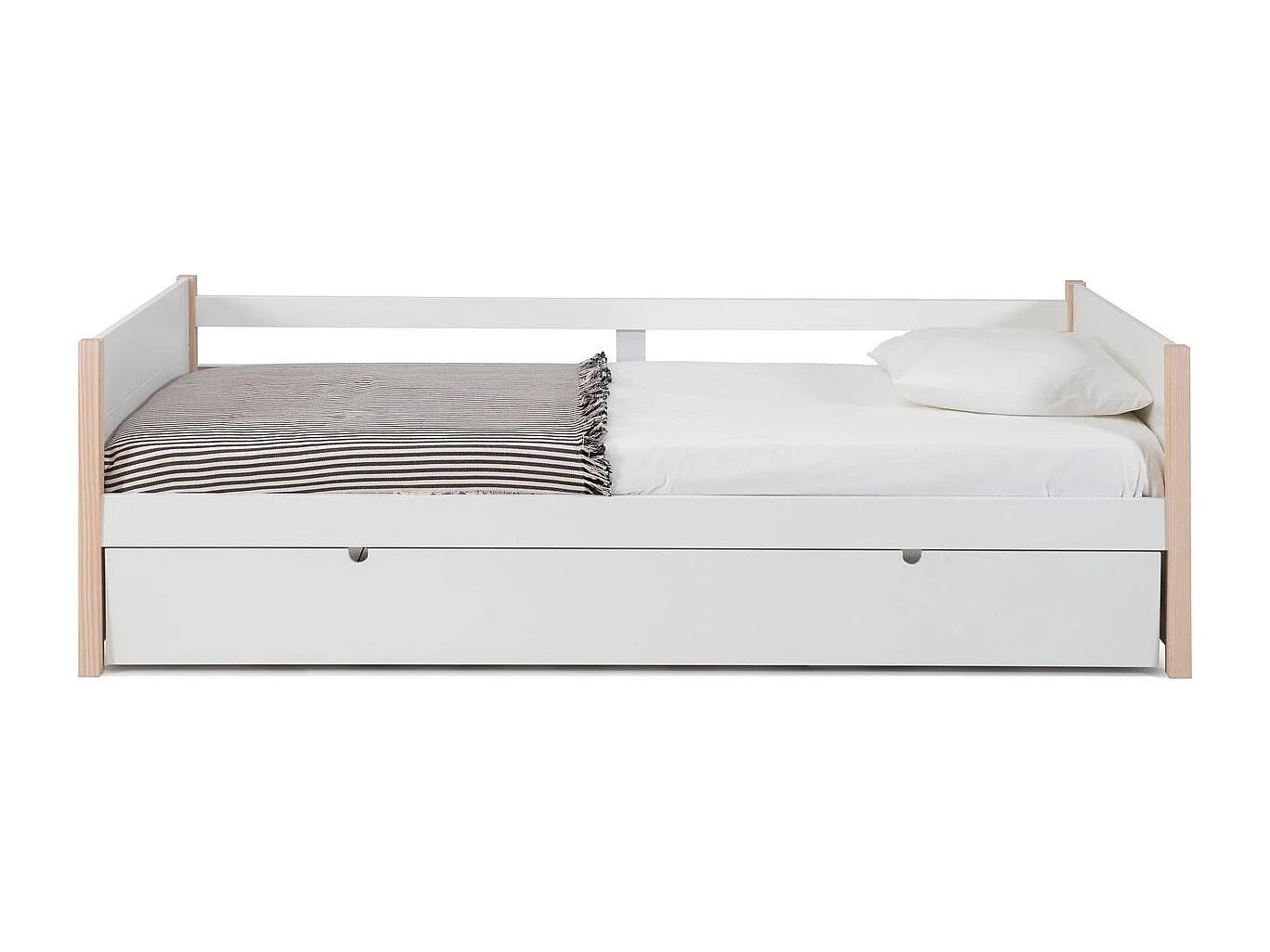 Lit gigogne 90x190 cm en bois blanc - Margot