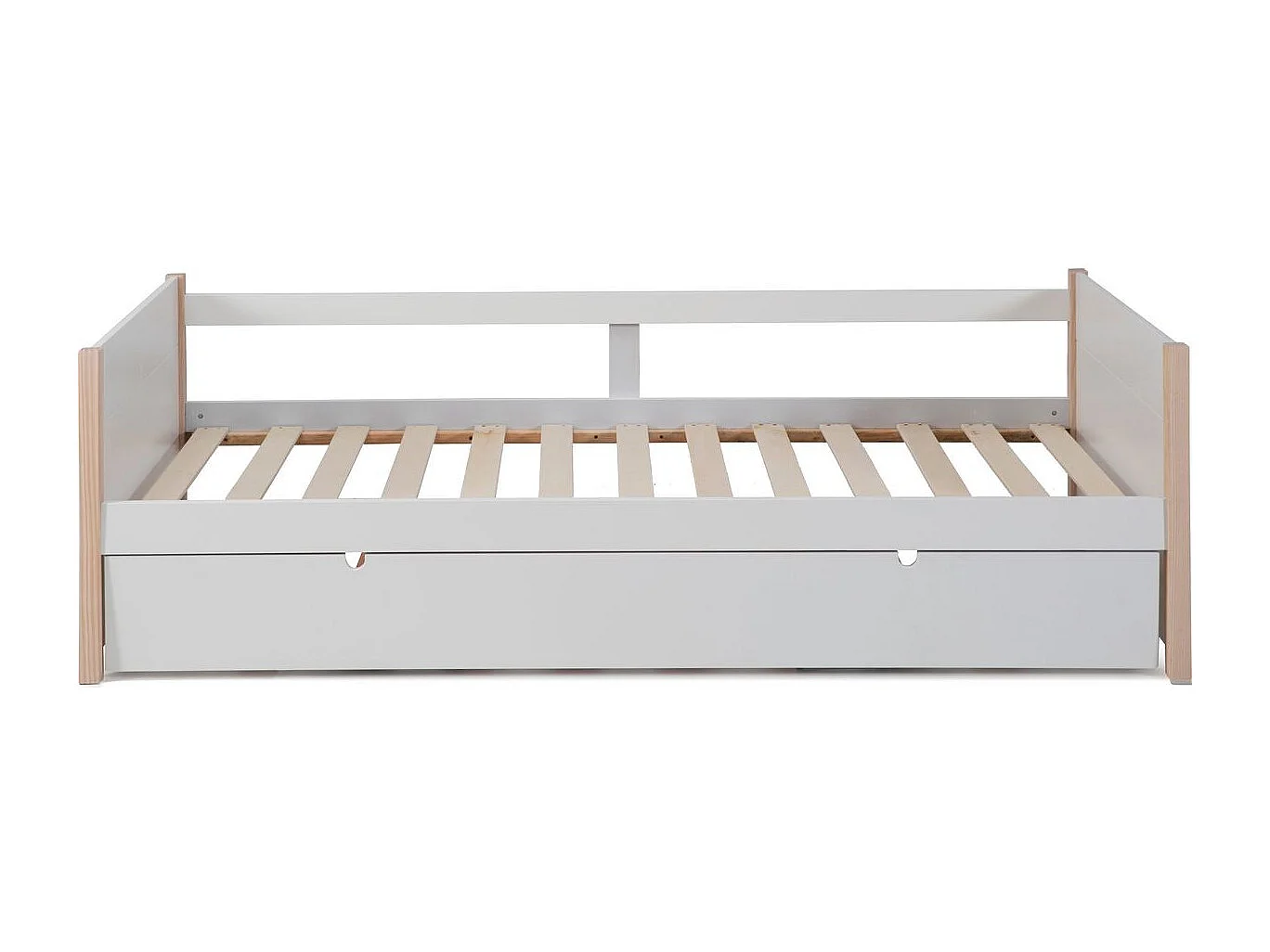Lit gigogne 90x190 cm en bois blanc - Margot