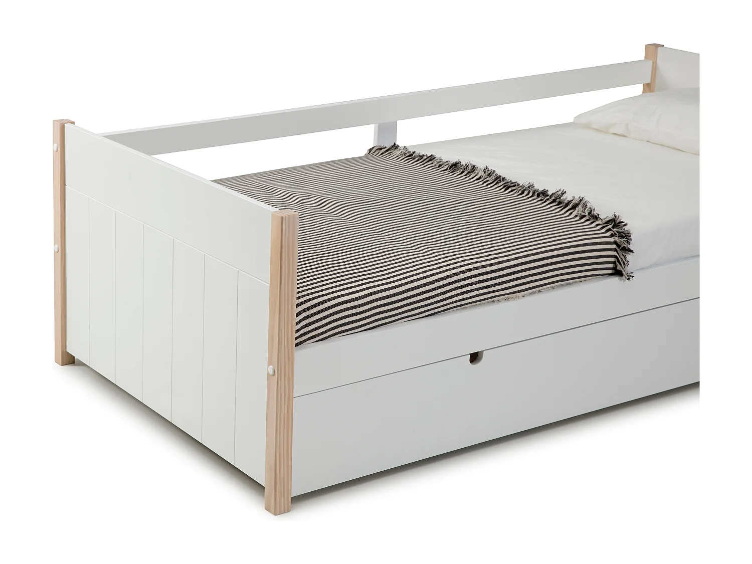 Lit gigogne 90x190 cm en bois blanc - Margot