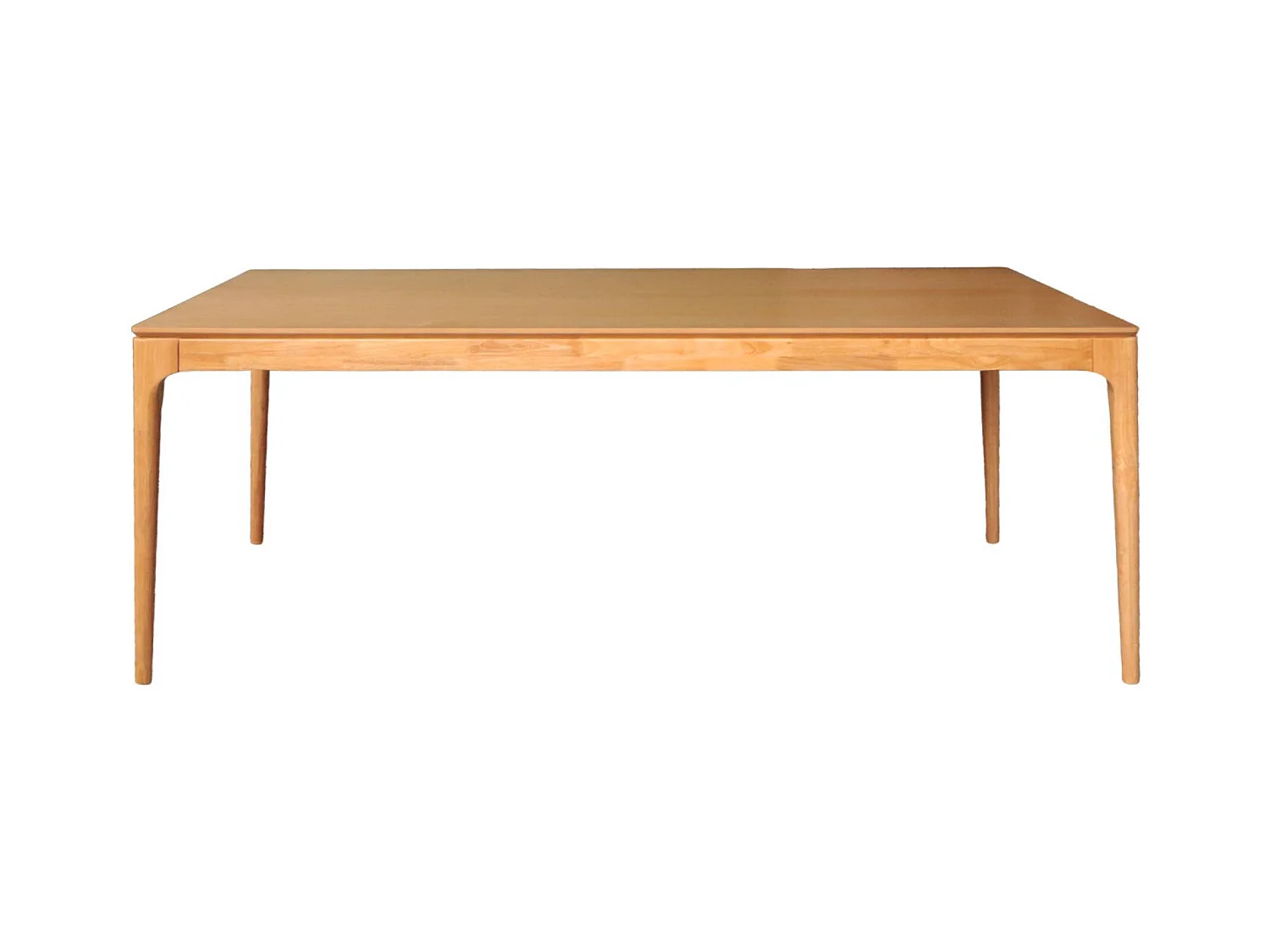 Table à manger rectangulaire naturelle bois d'hévéa et placage frêne 8 places Elena