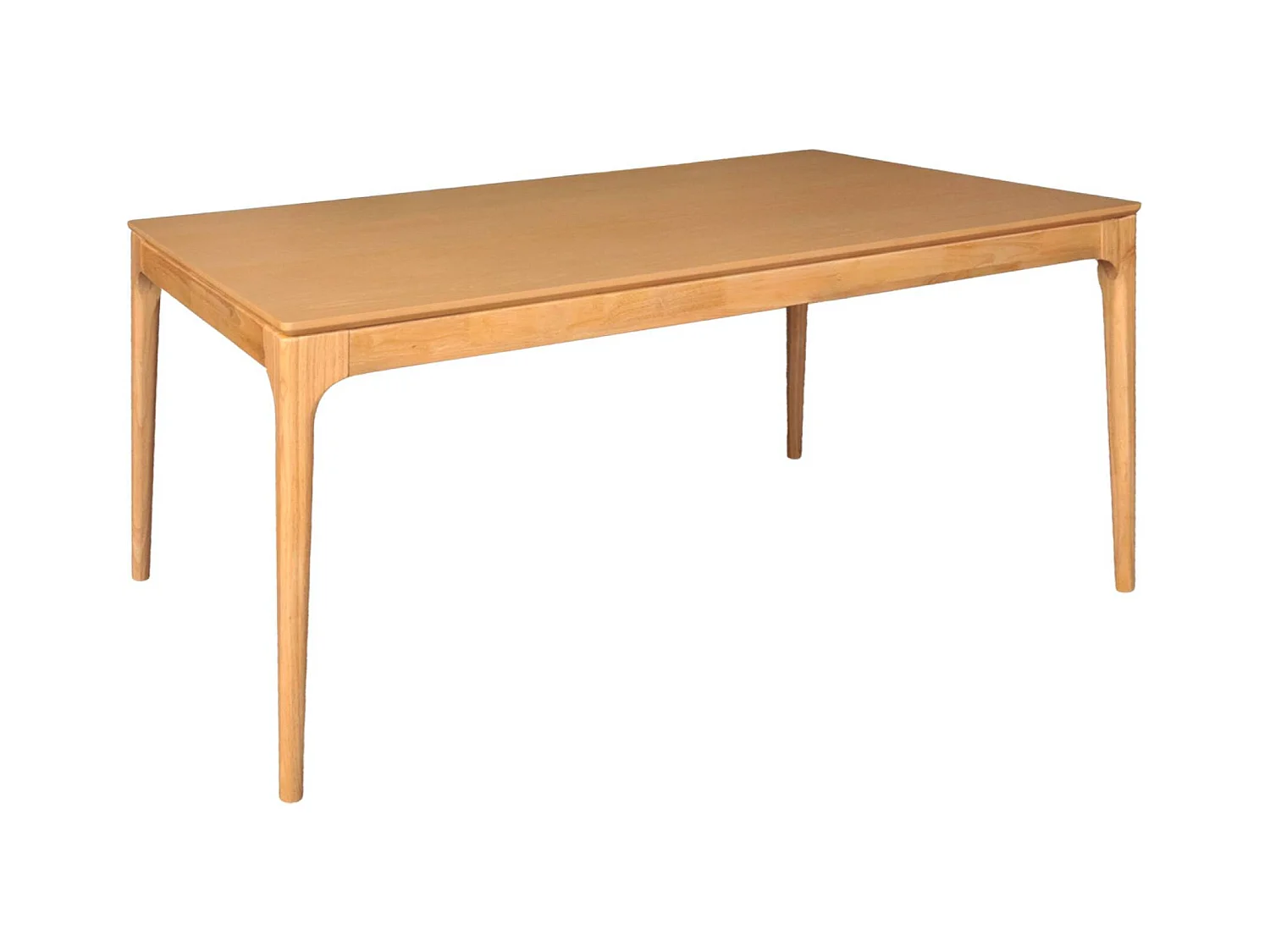 Table à manger rectangulaire naturelle bois d'hévéa et placage frêne 8 places Elena