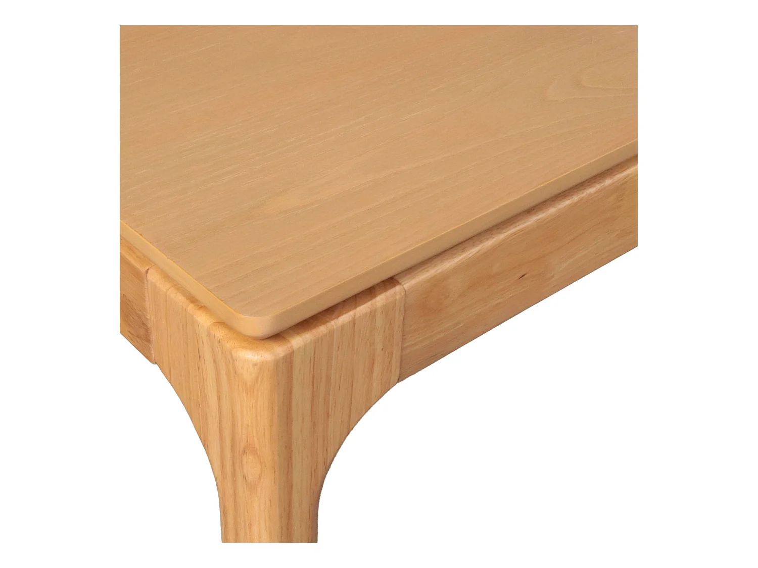 Table à manger rectangulaire naturelle bois d'hévéa et placage frêne 8 places Elena