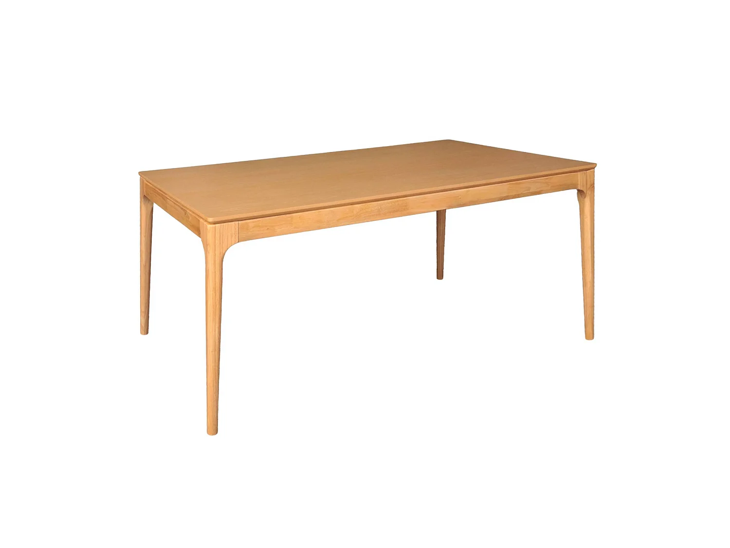 Table à manger rectangulaire naturelle bois d'hévéa et placage frêne 8 places Elena