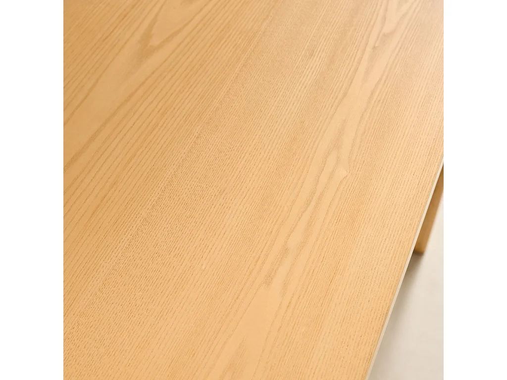 Mesa de comedor rectangular en madera de 6 plazas natural